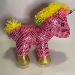 Pink Plush Unicorn With Sequence